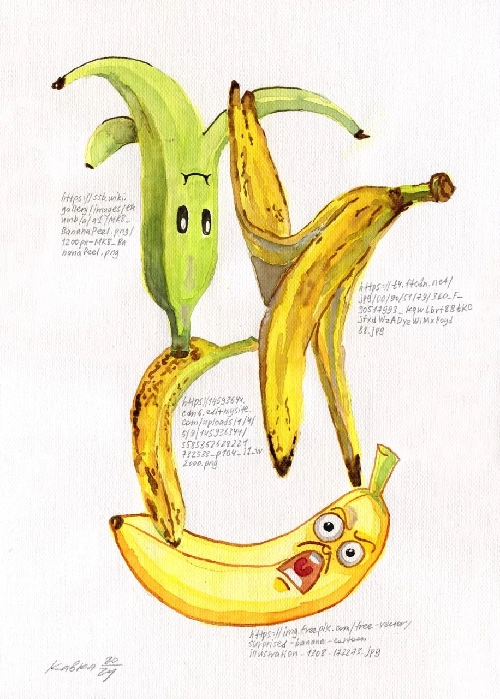 Натюрморт с четырьмя бананами